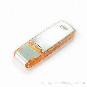 Orange USB Flash Drive, Supports Microsoft Windows 98/ME/2000/XP, Mac OS 9.x/X, and Linux 2.4x OS